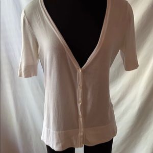 LOFT Pima cotton short sleeve cardigan sweater